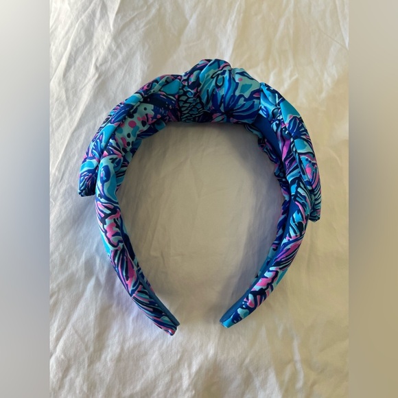 Lilly Pulitzer | Blue Colorful Knotted Headband | Shells ‘n Bells | EUC - Picture 2 of 4